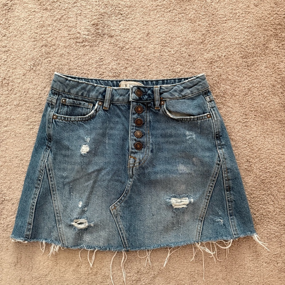 Free People Denim Button-Up Skirt size 26